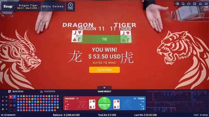 Rules of Dragon Tiger game